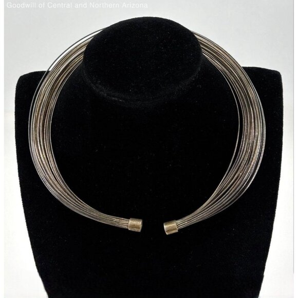 Vintage Sterling Silver 19 Multi-Strand Liquid Silver choker/collar Necklace 66g - Picture 4 of 16